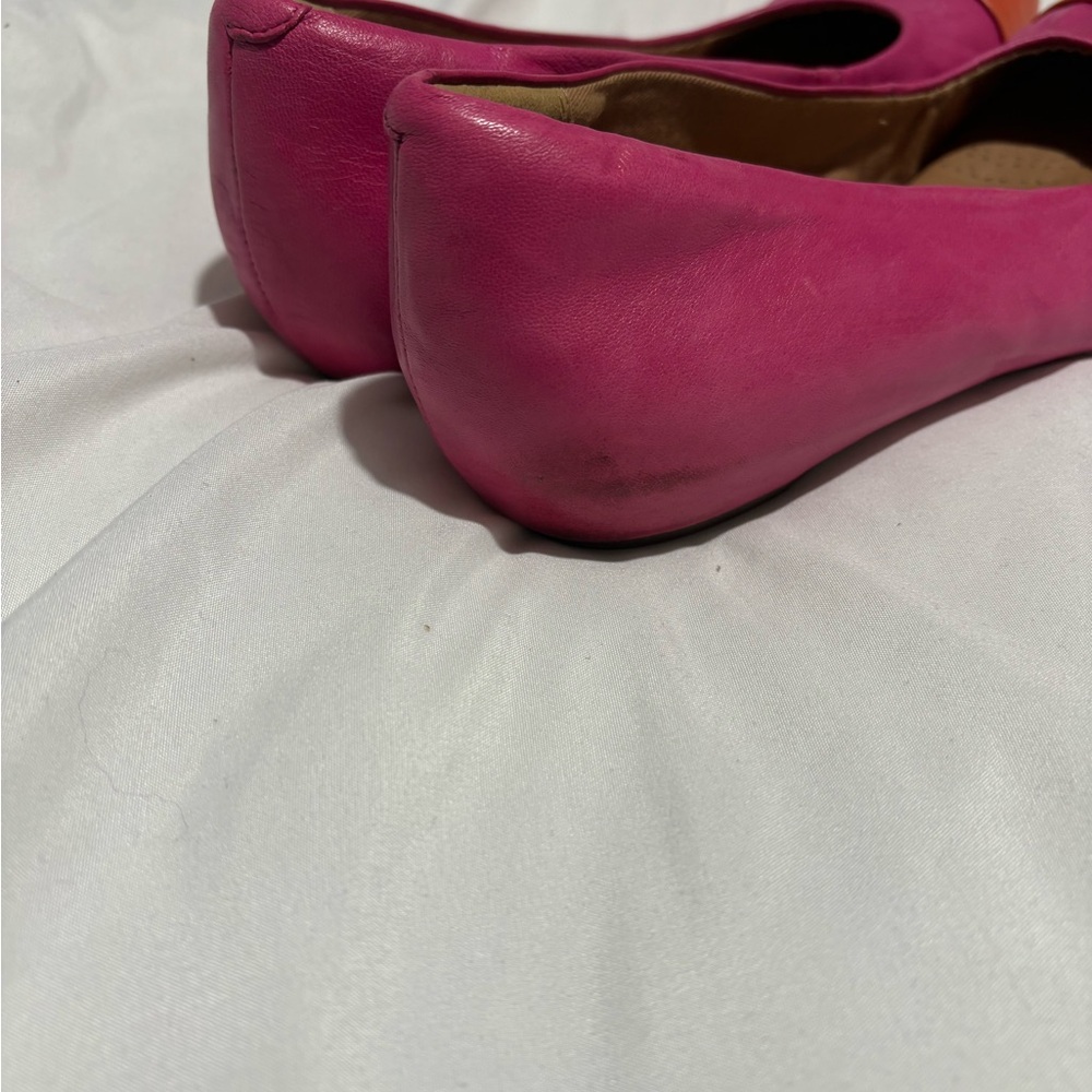 Clarks Artisan Alitay Susan Leather Pink & Orange Flats Size 10M - Picture 3 of 5